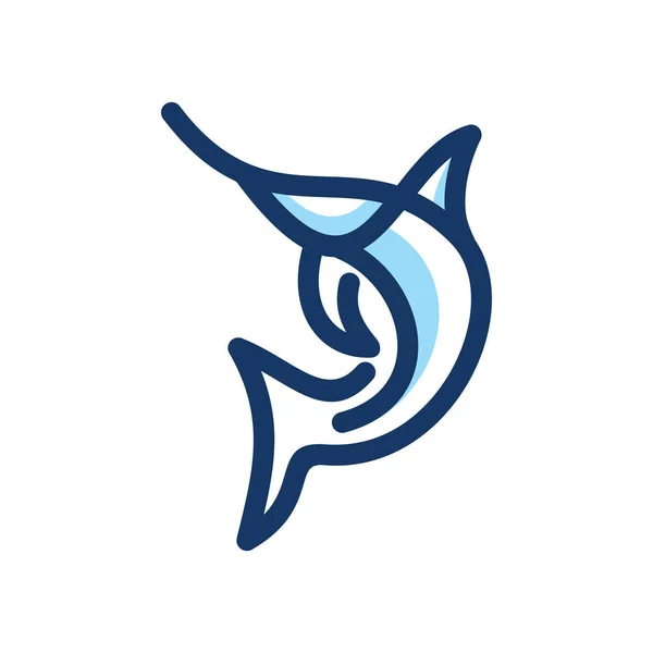 Animal Marlin Line Business Logo Design — Stock Vector