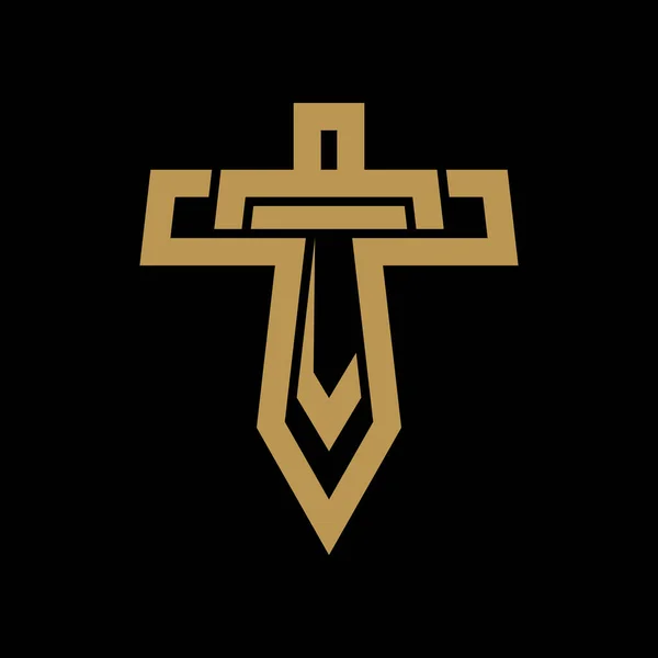 Letter Sword Business Logo Design — стоковый вектор