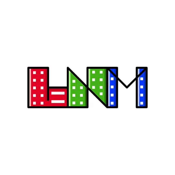 Letter Lnm City Line Logo Design — Stock Vector