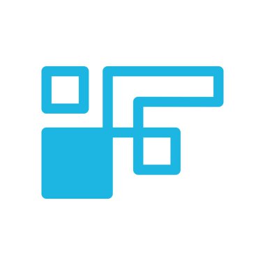 Letter F Pixel Line Creative Logo Design