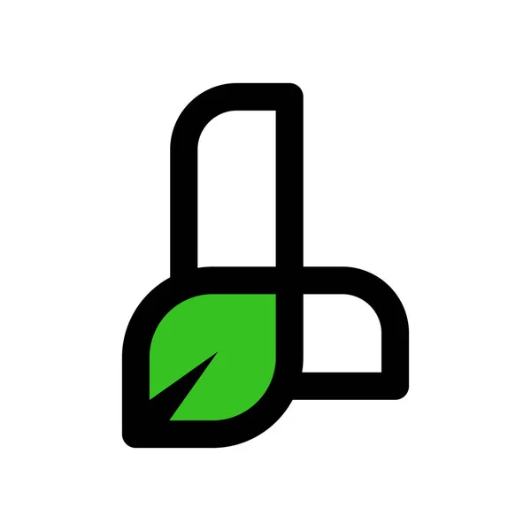 Lettre Conception Logo Entreprise Leaf — Image vectorielle