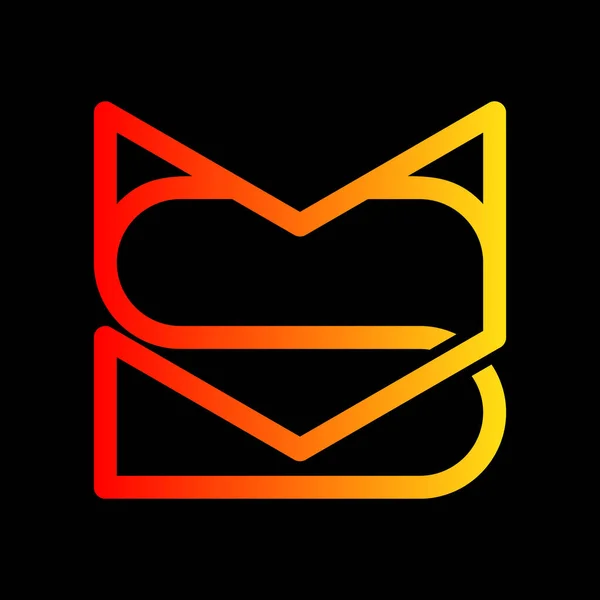 S harfi Fox Line Yaratıcı Logo Tasarımı