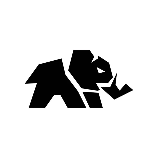 Fil Geometrik Basit Logo Tasarımı — Stok Vektör