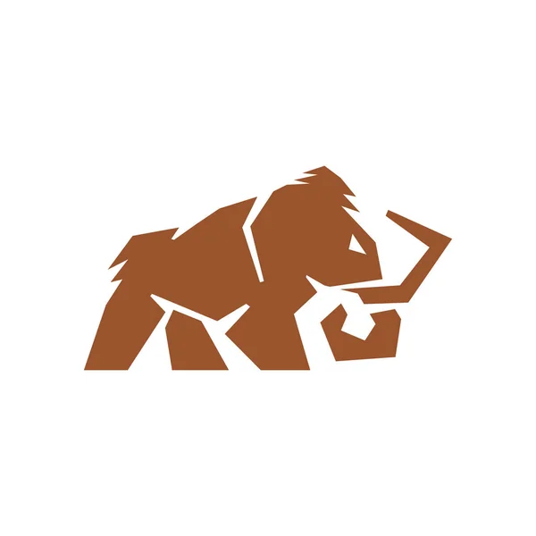 Animal Mammoth Geometric Logo Design — Stockvektor