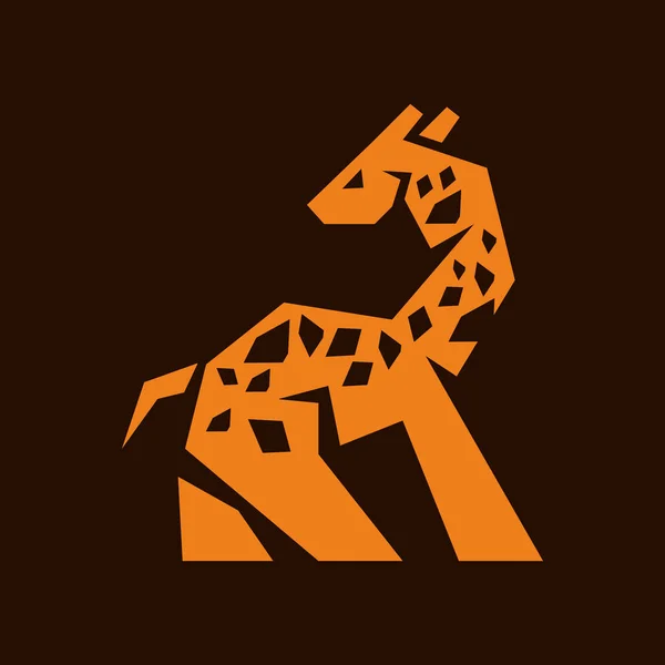 Giraffe Geometrisches Einfaches Logo Design — Stockvektor