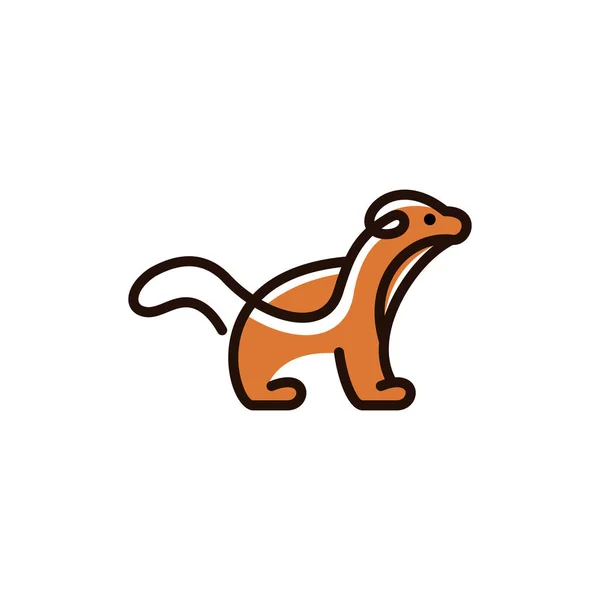 Animal Beaver Line Kreatives Logo Design — Stockvektor