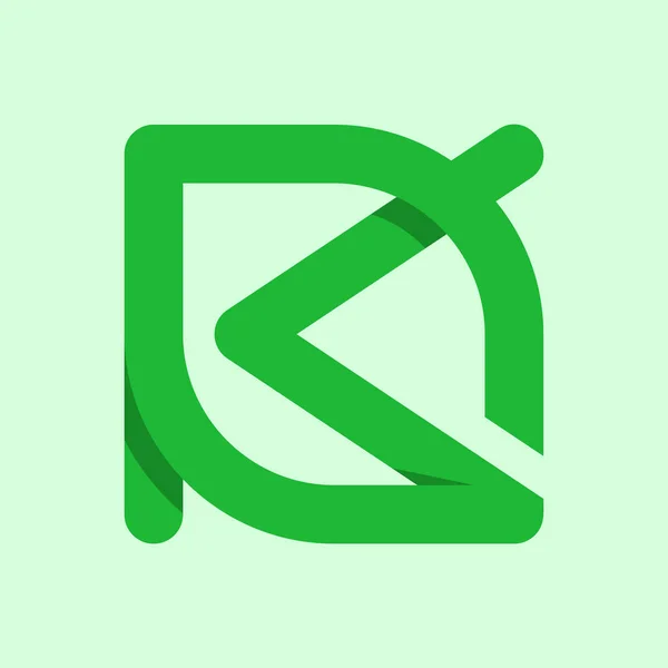 Letter Leaf Line Creative Logo Design — Stock Vector