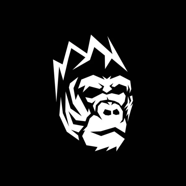 Goril Baş Geometrik Logo Tasarımı — Stok Vektör