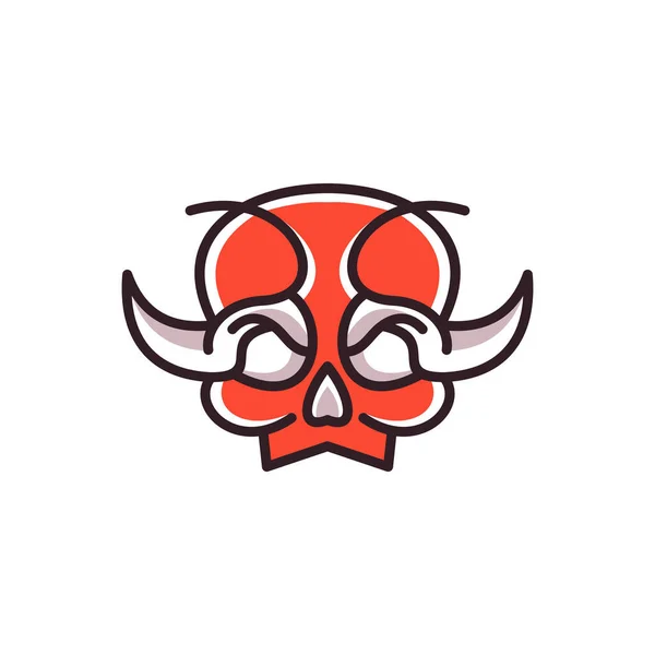 Kurukafa Boynuzu Çizgisi Yaratıcı Logo Tasarımı — Stok Vektör