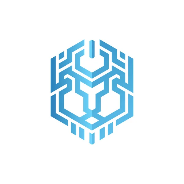 Logo Geometryczne Mocy Lwa — Wektor stockowy