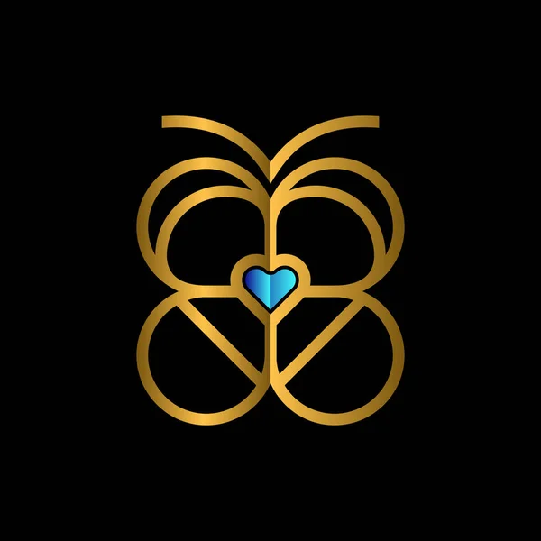 Projekt Logo Butterfly Love Line — Wektor stockowy