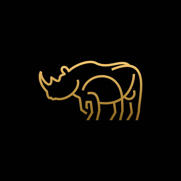 Rhino Simple Line Logo Design — Stockvektor