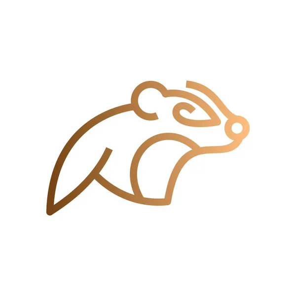 Animal Badger Line Logo Design — Stock vektor