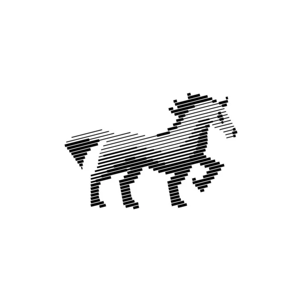 Cheval Ligne Art Logo Design — Image vectorielle