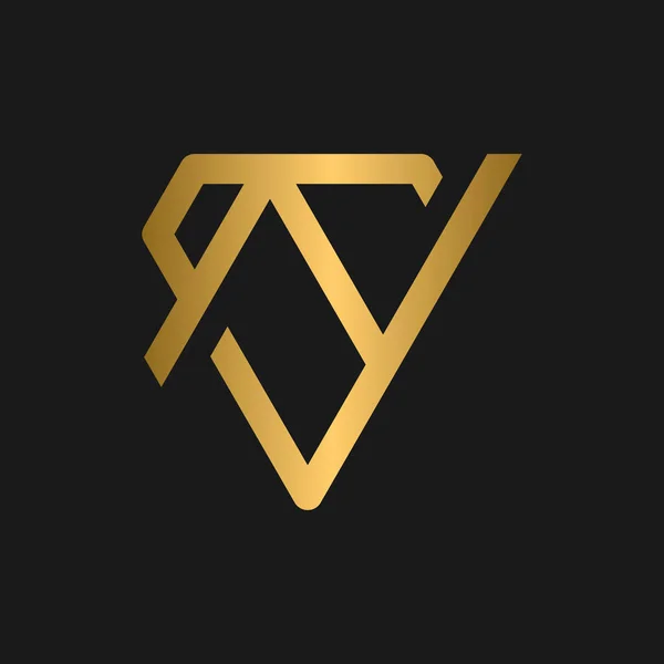 Brev Diamond Line Logotyp Design — Stock vektor