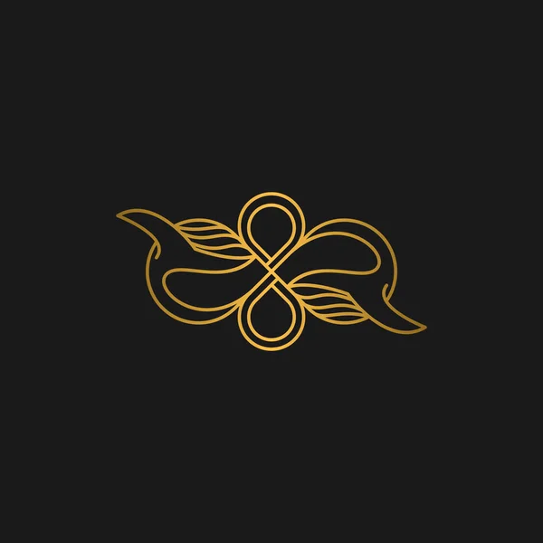 Baleia Infinity Line Logo Design — Vetor de Stock