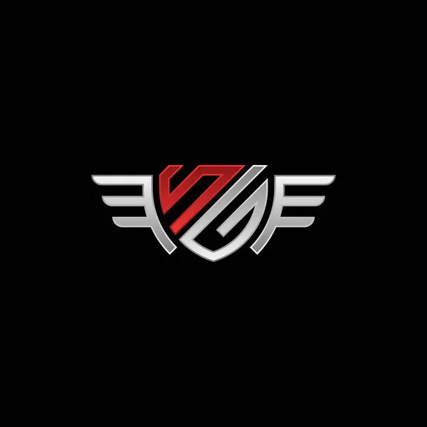 List Shield Wing Logo Design — Wektor stockowy