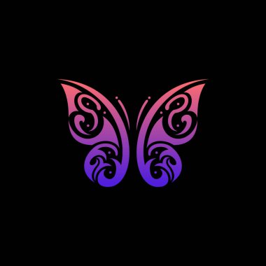Kelebek Çiçek Vektör Logosu Tasarımı