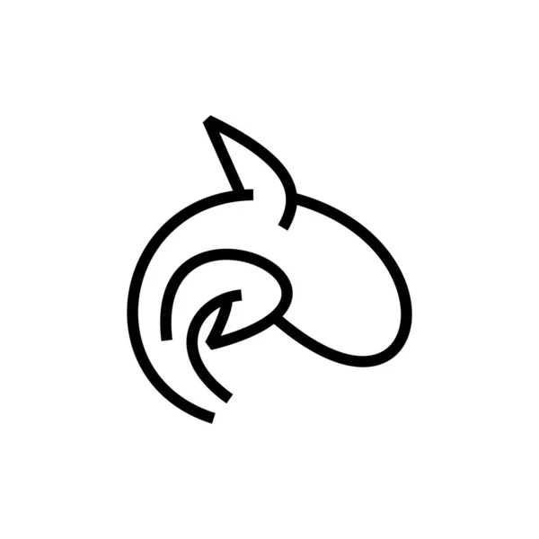 Diseño Logotipo Línea Simple Ballena — Vector de stock