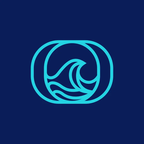 List Wave Line Logo Design — Wektor stockowy