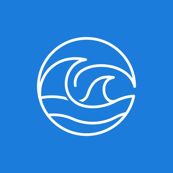 Дизайн Логотипа Wave Circle Line — стоковый вектор