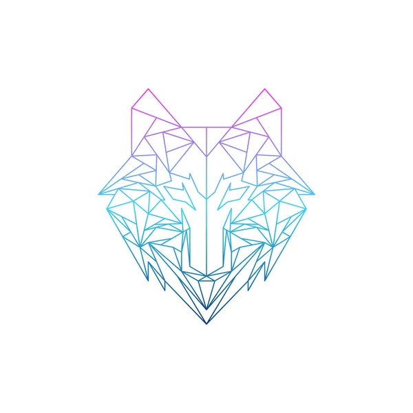 Wolf Polygon Minimalist Logo Design — ストックベクタ
