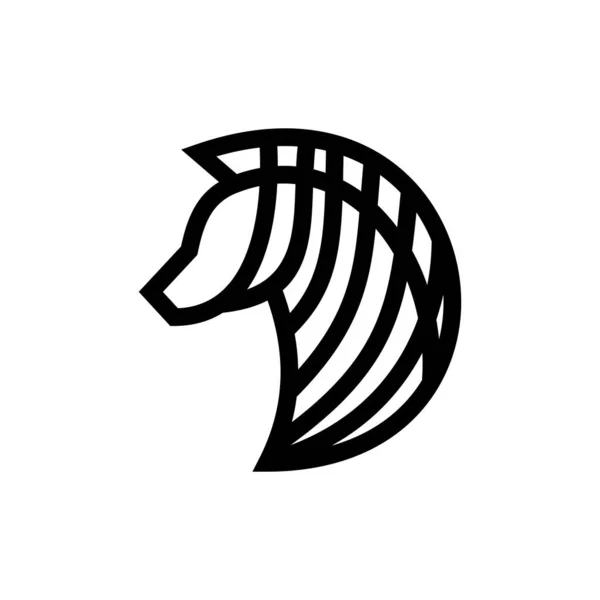 Zebra Simple Line Logo Design — 스톡 벡터