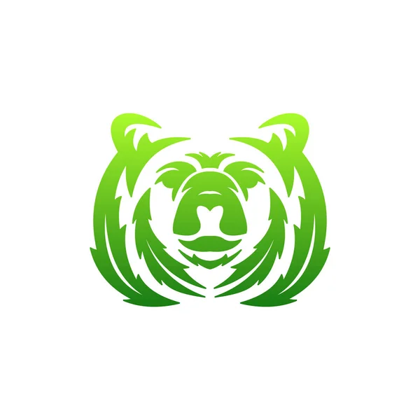 Ведмідь Маріхуана Креативний Дизайн Логотипу — стоковий вектор