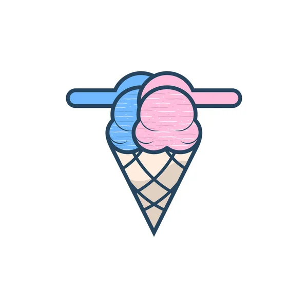 Cope Ice Cream Logo Design — Stock Vector