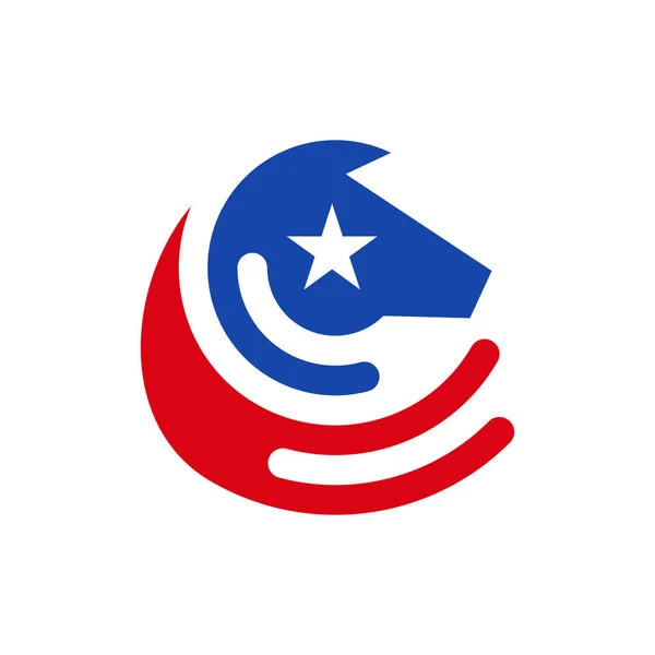 Horse Flag America Logo Design — 스톡 벡터