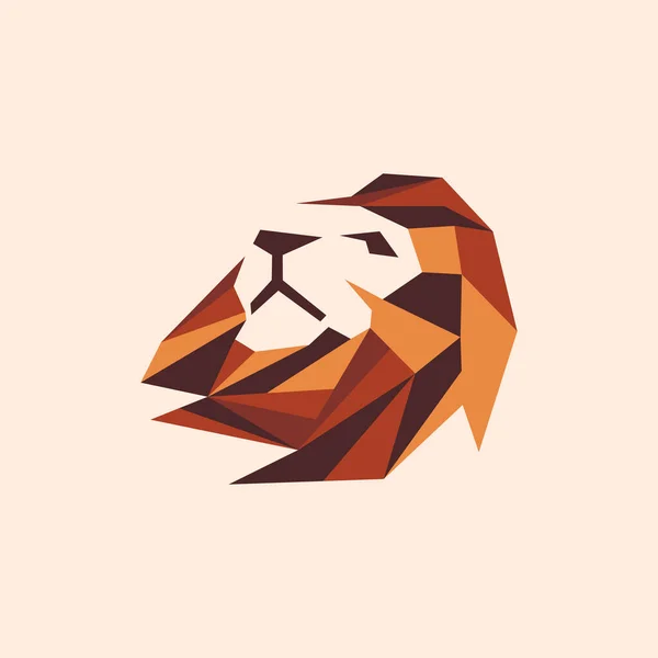 Lion Polygon Creative Logo Design — Stok Vektör
