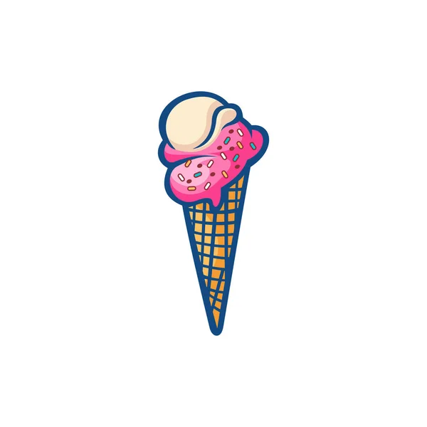 Cone Ice Cream Logo Design — Image vectorielle