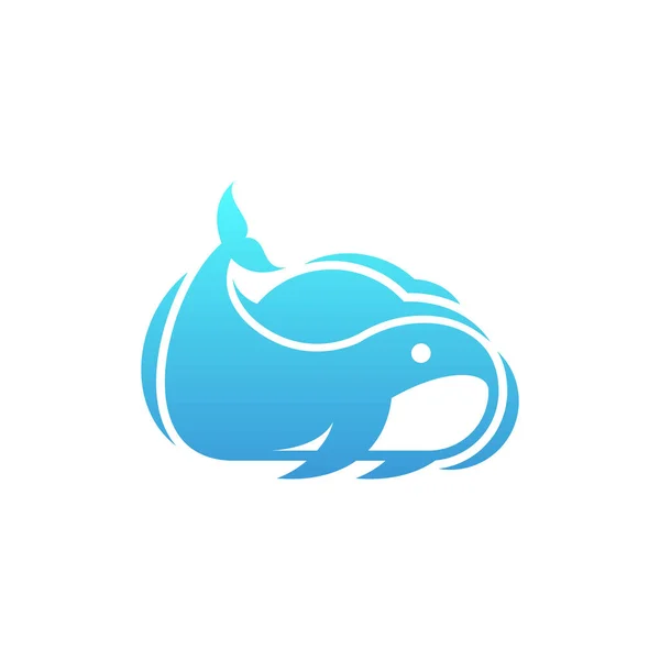 Cloud Whale Creative Logo Design — стоковый вектор