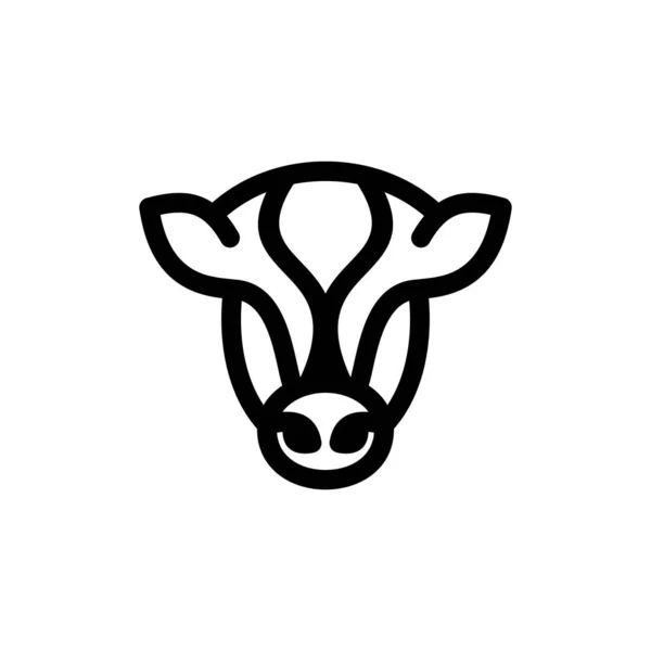 Cow Head Line Logo Design — Stockvektor