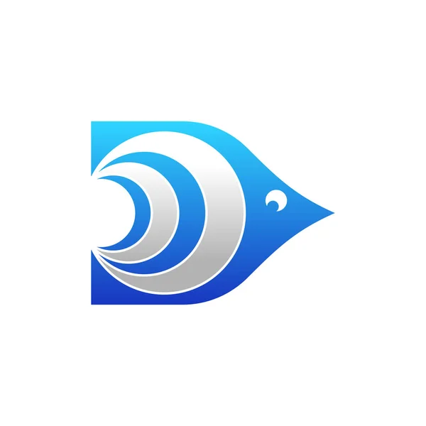 Letter Fish Logo Design — стоковый вектор