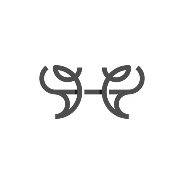 Letter Elephant Line Logo Design — 스톡 벡터