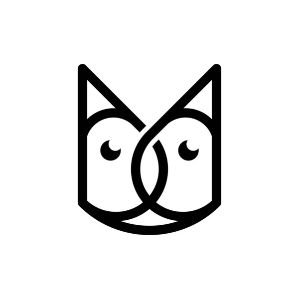 Letter Cat Line Logo Design — Vetor de Stock