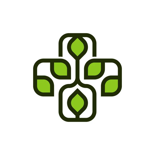 Medical Leaf Logo Design — Stock Vector