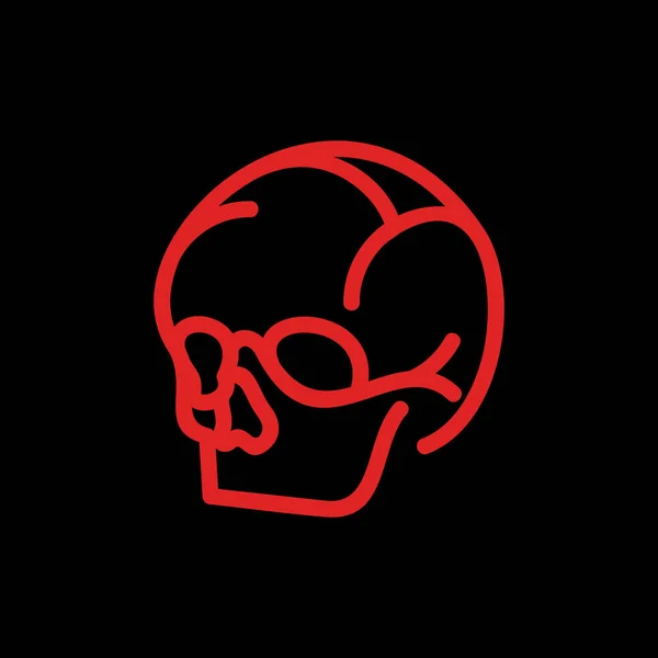 Skull Simple Line Logo Design — стоковый вектор