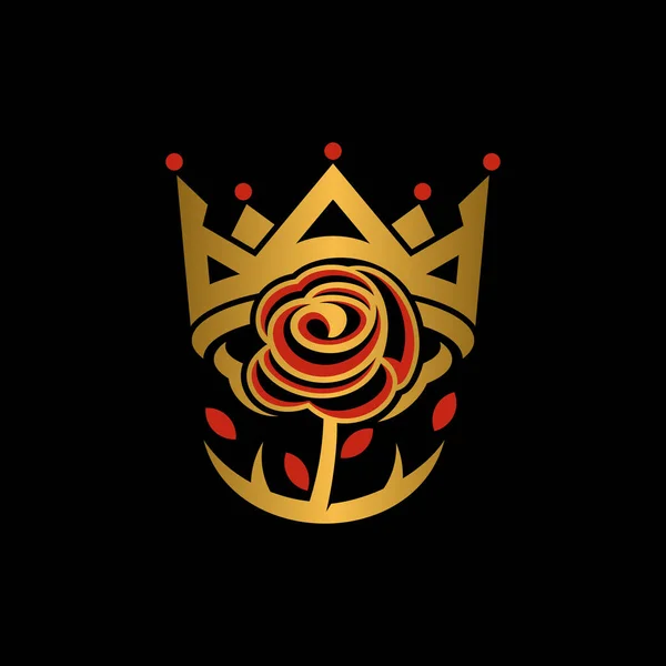 Roses Royal King Logo Design Illustrazioni Stock Royalty Free