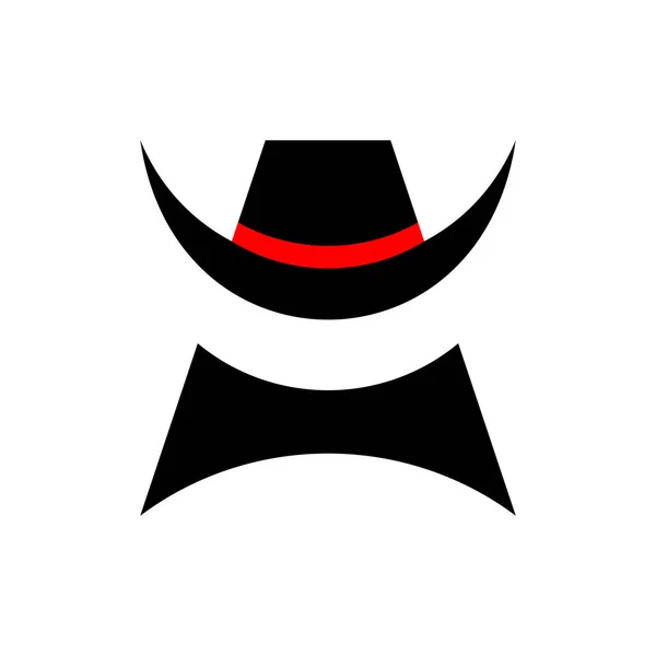 Letter Hat Cowboy Logo Design — Vettoriale Stock