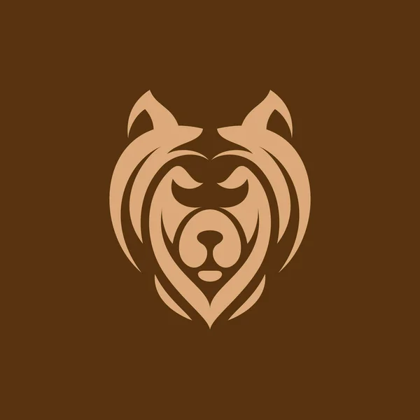 Head Bear Vector Logo Design —  Vetores de Stock