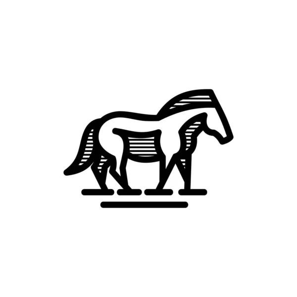 Horse Simple Line Logo Design — Vector de stock