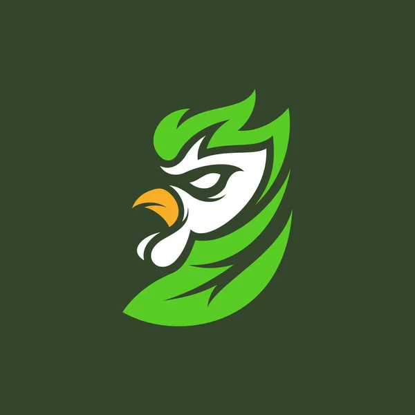 Rooster Nature Leaf Logo Design — Image vectorielle