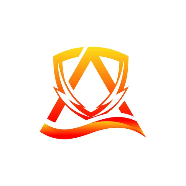 Letter Shield Power Logo Design — Stock Vector