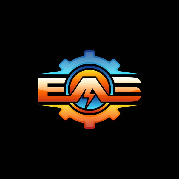 Letter Eas Power Gear Logo Design — Stock Vector