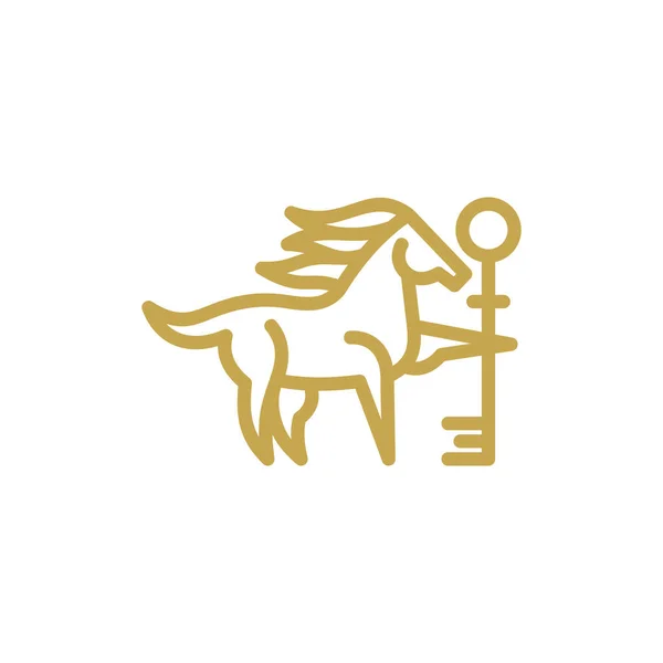 Animal Horse Key Logo Design — Image vectorielle