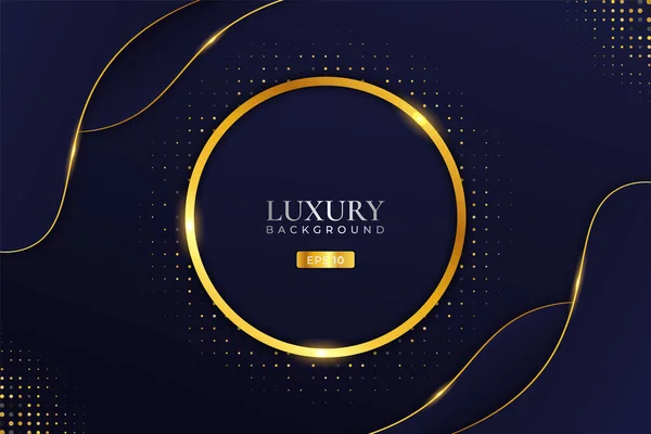 Luxus Hintergrund Realistische Glänzende Goldene Kreis Mit Halbton Effekt — Stockvektor