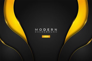 Modern Arkaplan Fütüristik Teknolojisi Dinamik Çakışan Sarı