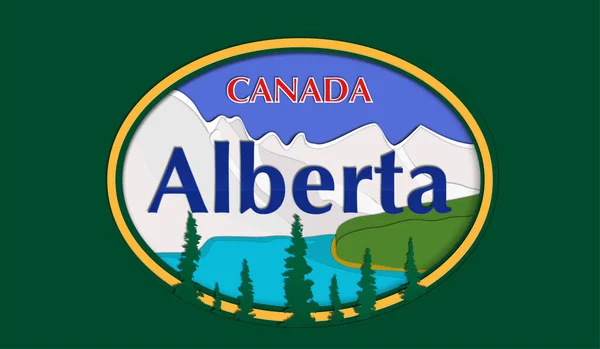 Kanada Alberta Koncepcja Ilustracji Wektorowej Stylu Cutout Ilustracji Produkcji Druku — Wektor stockowy